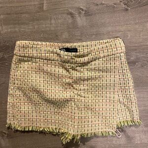 Zara Yellow Tweed Skirt